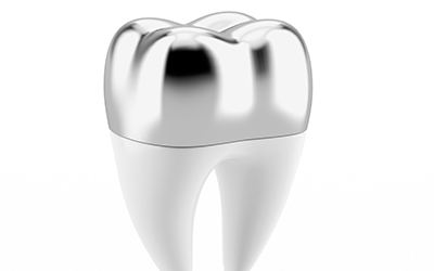 silver dental tooth crown