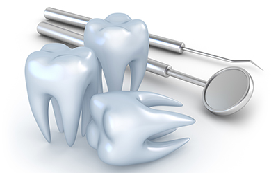 teeth and dental instruments